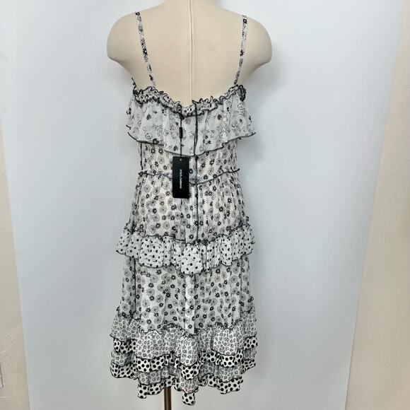 Dolce & Gabbana Tiered Ruffle Floral Silk Dress Sheer | Size: 44 - Picture 7 of 14